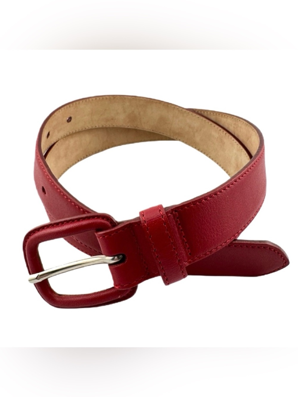 Talbots Red Leather Belt S